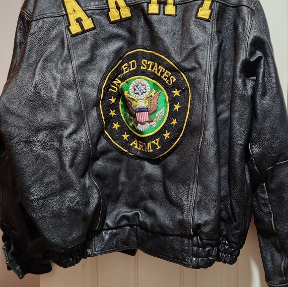Oscar Piel, XXL is US Army, mens, leather jacket, Vintage, small blemish - Picture 9 of 12